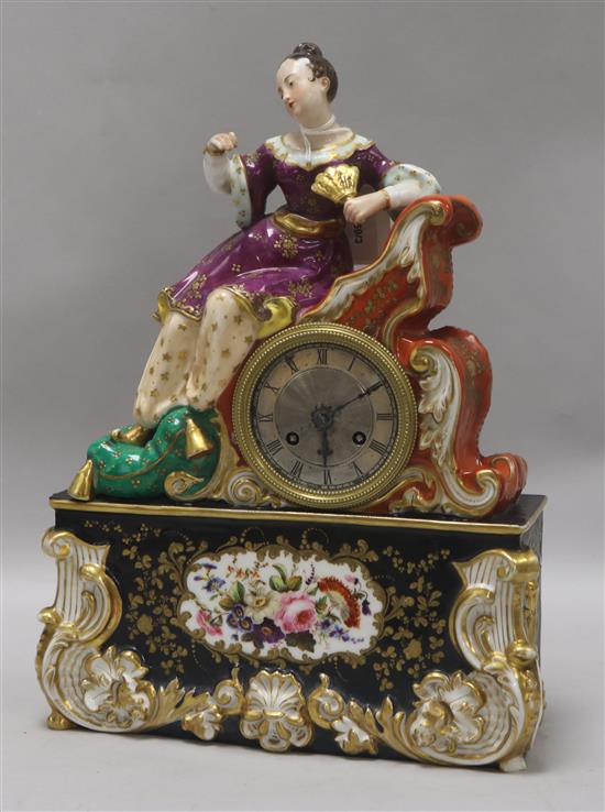 A Jacob Petit porcelain mantel clock, H 26cm